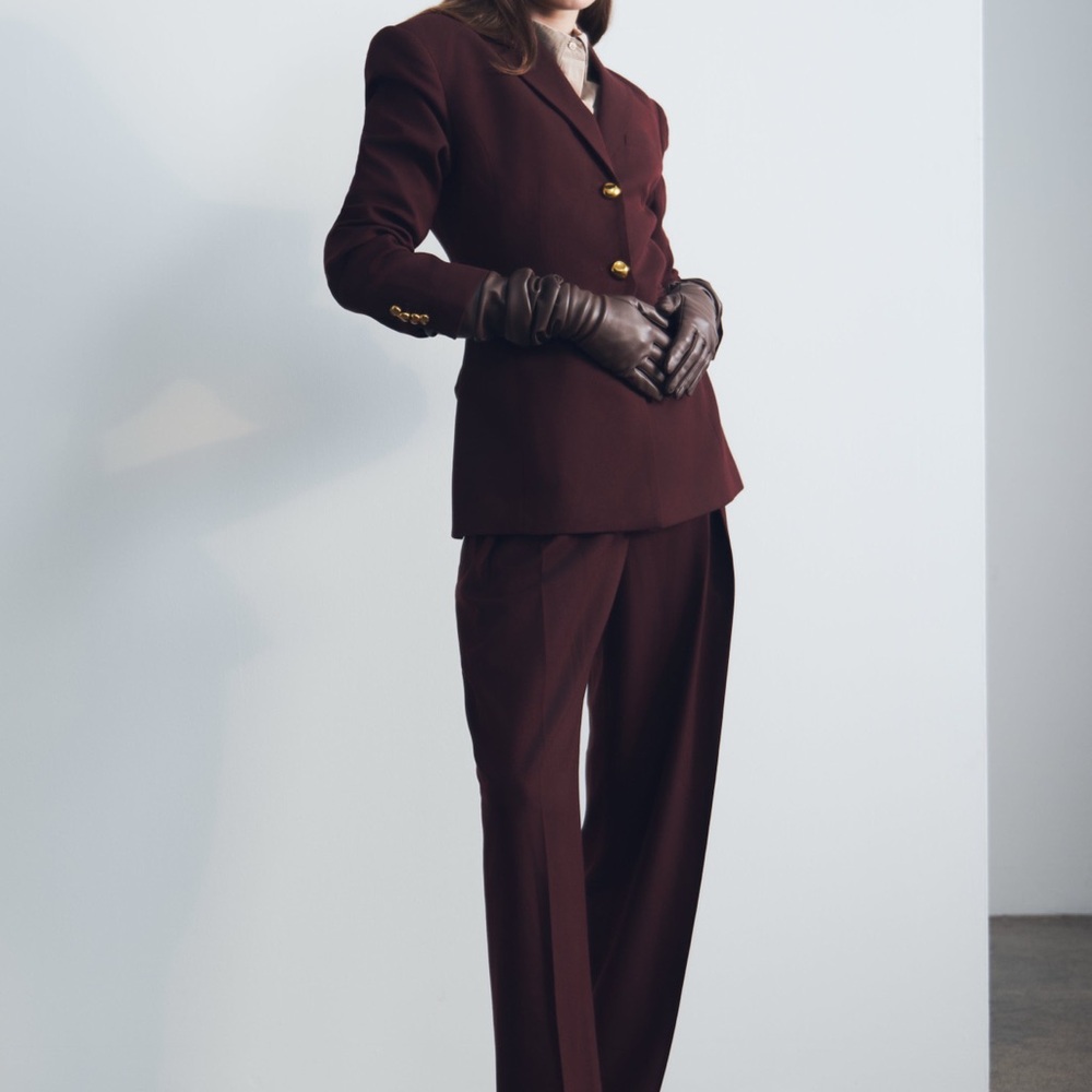 MESHKI Penelope
Pleated High Waisted Pants - Mahogany